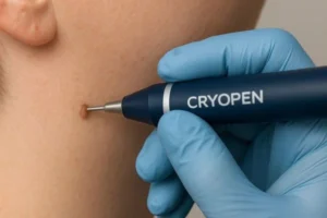 Person receiving skin tag removal Chester-le-Street